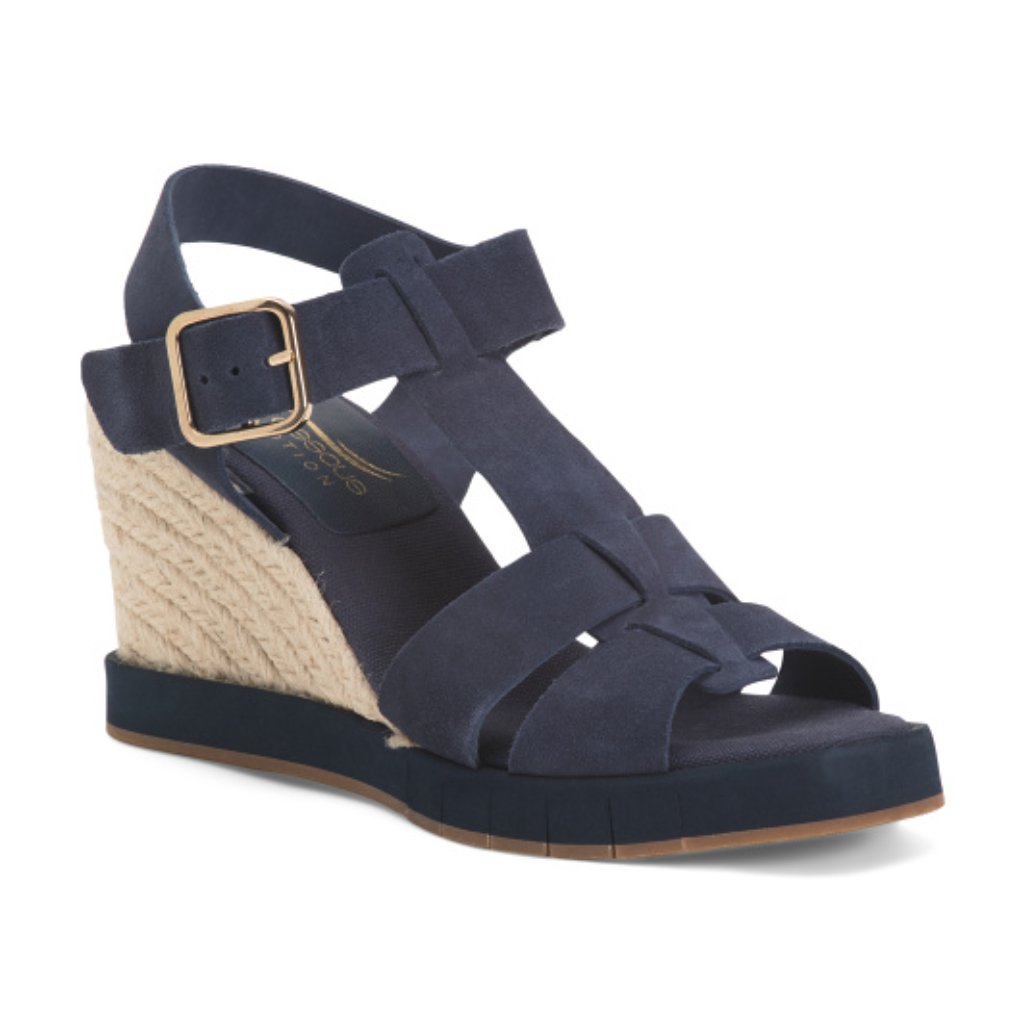 Andre Assous Made In Spain Suede Farami Wedge Sandals